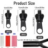 6PCS Zipper Repair Kit, Zip Puller Replacement Set, 3 Sizes
