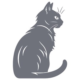 GRAZDesign Katzen Wandtattoo Katze Katzenmotiv für Wohnzimmer Küche Schlafzimmer Flur, Vinylfolie selbstklebend, Wandaufkleber - 57x40cm / grau