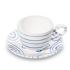 GMUNDNER KERAMIK Coffee Cup with Saucer, Set of 2, Blue