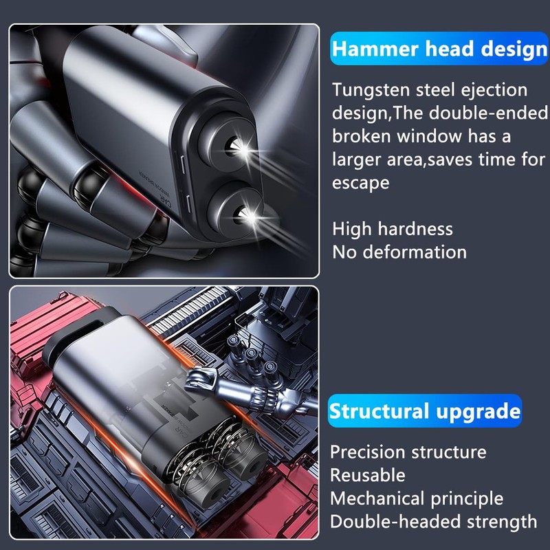 LogFaadCoi Safety Hammer Window Glass Breaker,Compact Emergency Car Escape Tool,Update