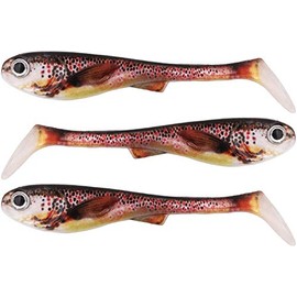 FISHN GRUMPY nature 3-pack, 10gr - 11cm, Ultra Realistic HighResCapture-Design, fishing lures for pike fishing, perch fishing, soft lure pike (Trout)