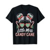 Little Miss Candy Cane Cute Christmas Holiday Outfit T-Shirt