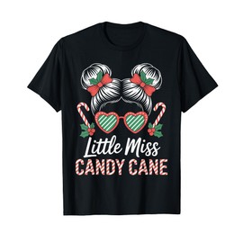 Little Miss Candy Cane Cute Christmas Holiday Outfit T-Shirt
