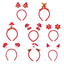 TOVINANNA 8pcs Christmas Headband Holiday Hair Band Hair Accessories Headband Holiday Hairband Hair Clips for Christmas Head Accessories Christmas Hair Band Resin