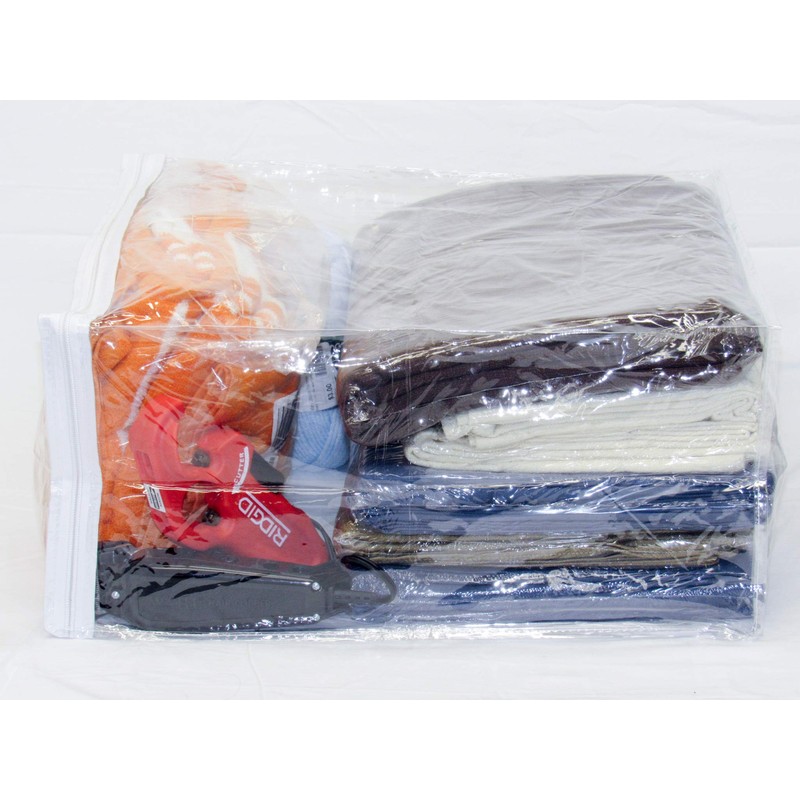 Clear Vinyl Zippered Storage Bags 15 x 18 x 9