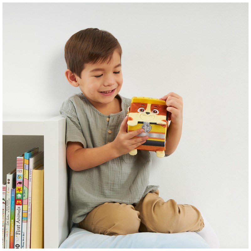 Rubble & Crew Stuffed Animals, Rubble, 4-Inch Cube-Shaped Plush Toy