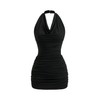 SOLY HUX Women's Halter Mini Dress Ruched Draped Cowl Neck