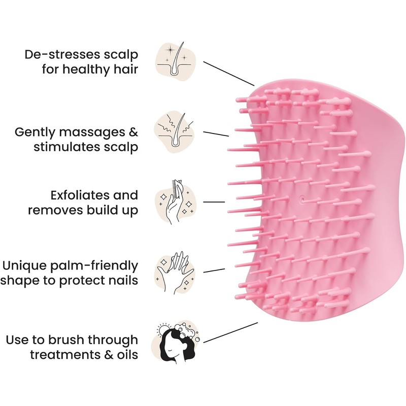 Tangle Teezer The Scalp Exfoliator & Massager, Pretty Pink