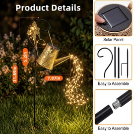 INKMOKER Solar Watering Can Light, Solar Lights Outdoor, Garden Decor Lights for Yard, IP65 Waterproof Hanging Lantern Landscape Lights, Garden Gifts for Mom, Grandma Women Birthday