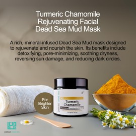JUMAN Dead Sea Minerals Turmeric Chamomile Face Mask | Mask with Vitamin E & Avocado Oil | Invigorates & Brightens | SLS & Paraben Free | Vegan | 225g (Pack of 1)