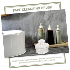 Mikinona 3Pcs Multi Function Soft Bristle Face Cleaning Brushes Manual Face Scrubber for Gentle Cleansing White Design with Transparent Cover