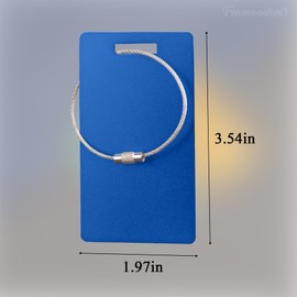 Framendino, 5 Pack Aluminum Luggage Tags Metal Travel Bag Name Stamping with Wire Ring for Backpacks Suitcases Bags