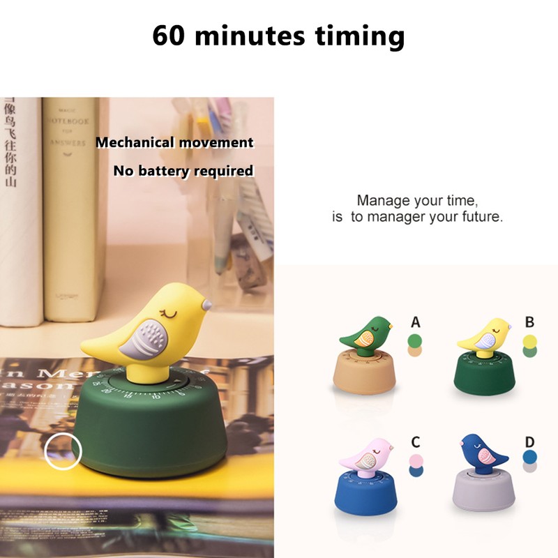 Cute Cartoon Bird Timer Kitchen Alarm Timer Time Management Tool