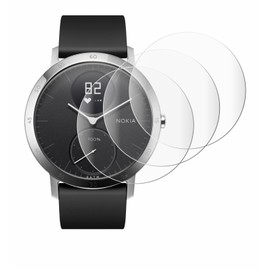 Savvies (4 Pack Full-Screen Protection Film compatible with Withings Steel HR (40 mm) Full Cover Screen Protector 3D Curved [Edge to Edge]