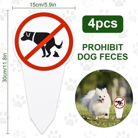 No Dog Toilet Sign 30 x 15 cm Sign with German Text "Nicht Hundeklo" [German Language] 3 mm Printed on Both Sides No Dogs Peeing for Clean Paths Lawn Park Playground Pack of 4