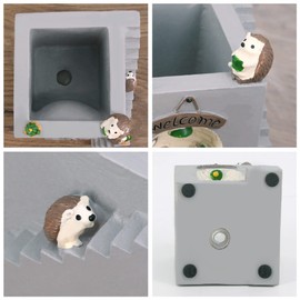 Segreto Creative Stairs Flower Pots Resin Planter Plants Vase with Drainage for Succulent Planting Pot Small Size(Hedgehog)