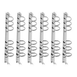 Binder Metal Fittings, 6 Holes, Binder Ring, Screws Included, For Journal, Document Storage, Document Organization, Set of 6, A6, Silver