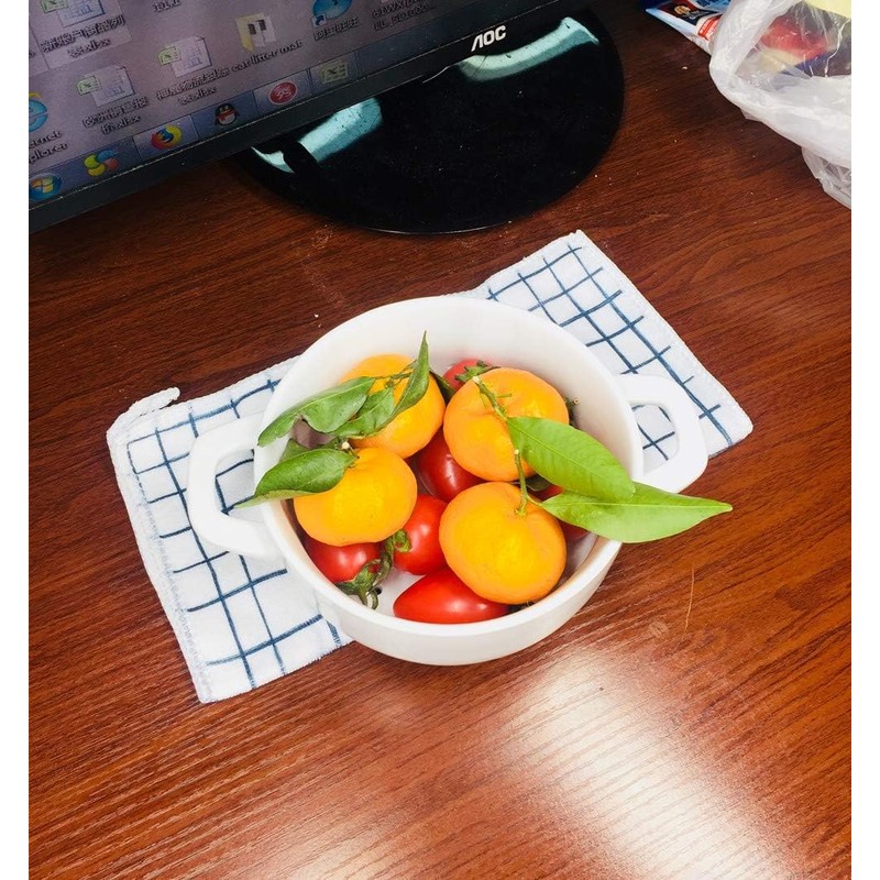 Fyuan Ceramic Porcelain Colander Kitchen Strainer Bowl for Vegetable Fruit
