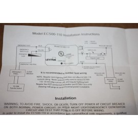 Leviton ECS00-110 Emergency Power Control, Switching Load Transfer, Shunt Relay