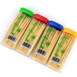 (4P) Portable toothpick bamboo stick interdental brush for office use gist 6ea