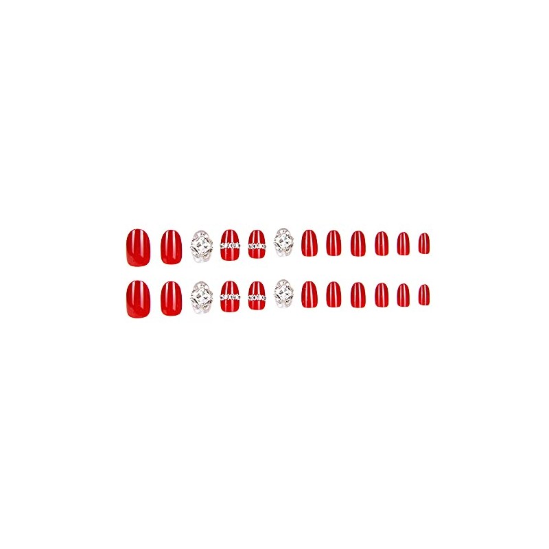 Set of 24 Nail Art Pearl Decoration Bride Fake Nails