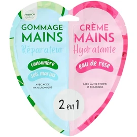 Feel Natural – Duo Peeling – Feuchtigkeitscreme für die Hände – Peeling – Reiniger – reinigt – intensive Pflege für die Haut – Gurke und Meersalz – 300 g