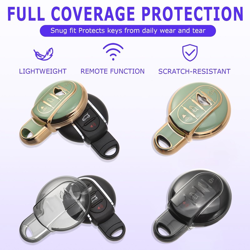 8T69T 2-Pack for MINI Key Fob Cover with Keychain Accessories