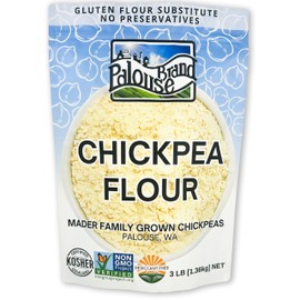 Certified Glyphosate Residue Free Unbleached Chickpea Flour | 3 LBS | Family Farmed in Washington State | 100% Desiccant Free | Non-GMO Project Verified | 100% Non-Irradiated | Certified Kosher | Garbanzo Bean Flour | Re-Sealable Bag