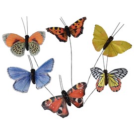 Berfutall-Artificial Feather 3D Butterfly Party Decorations Set of 12 with Wire 12 Color Ornaments for Christmas Tree(B)…