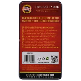 KOH-I-NOOR(コヒノール) セット グラファイト鉛筆 1502 GRAPHIC 12 in SET 1502012009PL