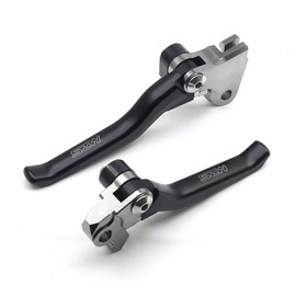 MZS Dirt Bike Clutch Brake Levers Compatible with KX65 KX85 KX100 2001-2025 / RMZ250 RMZ450 2007-2025, Pivot Adjustable Motorcycle Lever CNC Accessories Black