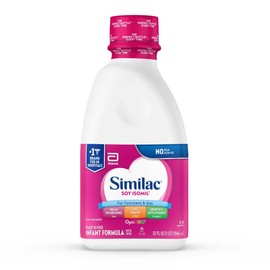 Similac Soy Isomil Ready-to-Feed Infant Formula, for Fussiness & Gas, Plant-Based Protein, 32-fl-oz Bottle