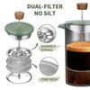French Press Coffee Maker, 34oz Stainless Steel Green Coffee Press