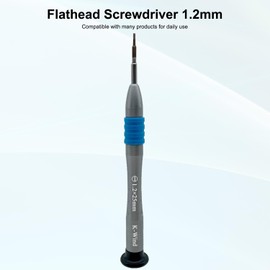 Flat Head Screwdriver 1.2mm, Slot-head Precision Screwdriver -1.2mm, S2 High Alloy Steel Flat Blade, Magnetic Tip, Rotating Cap, Anti-slip Grip, Small Slotted Screwdriver Hand Tool for Maintenance