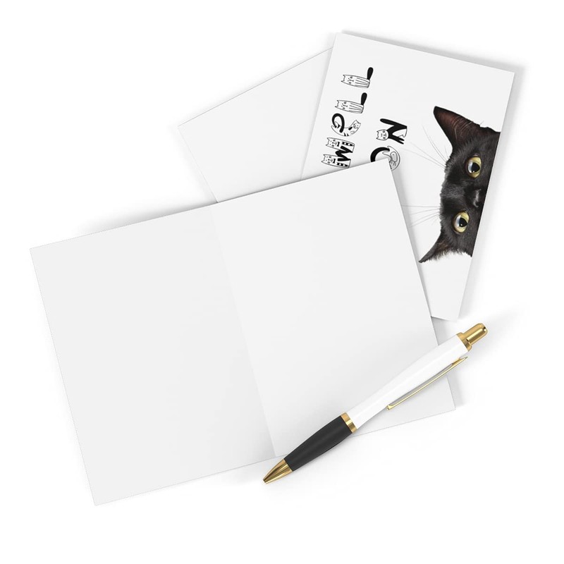 Get Well Soon Card with Black cat. Encouragement for operation