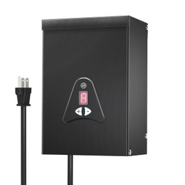 Low Voltage Landscape Transformer, 300W Outdoor Low Voltage Trams Former Waterproof, Dusk to Dawn Sensor Control, 120VAC to 12 V, 2 Outputs for Outdoor Landscape Lightings, ETL Listed (300, Watts)