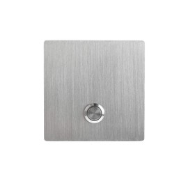 MSH Modern Stainless Hardware Model S1 Stainless Steel Doorbell Button in 304 Stainless Steel 3.54” x 3.54” x 5/32” (4mm thick)