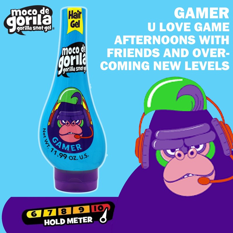 Moco de Gorila Gamer, Hair Styling Gel, Long-Lasting Hold, Reactivatable