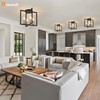 Modern Farmhouse 4-Light Black and Gold Ceiling Light Fixture, Industrial