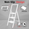 3 Step Ladder, DIAMONDFORGE Folding Step Stool with Wide Anti-Slip