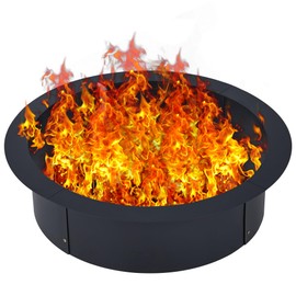 Fire Pit Ring, 36-Inch Outer/30-Inch Inner Diameter, Heavy Duty Metal Steel Round Firepit Rim Insert for DIY Fire Pits, Outdoor Above or In-Ground, Camping Garden Patio Backyard