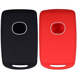 Lcyam Remote Key Fob Covers Durable Silicone Case Fits for 3 4 Button Keys on Side 2019 2020 2021 Mazda 3 CX-30 CX-5 CX-9 Mazda 6 (Black Black)