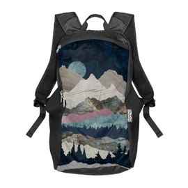 ChicoBag Travel Pack rePETe Recycled Backpack w/Built-In Pouch & Carabiner Clip | Perfect for Outdoor Activities | Eco-Conscious Packable Reusable Bookbag | Mountainscape (Pack of 1)