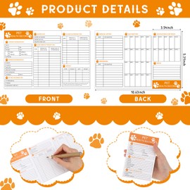 Affrolling 150 Pcs Puppy Shot Record Card Vaccine Book for Dogs Canine Health Record 3.5 x 5.3 Inch Vaccines Shot Memo Canine Puppy Vaccination Brochure for All Stages Medical Grooming Kennel Care