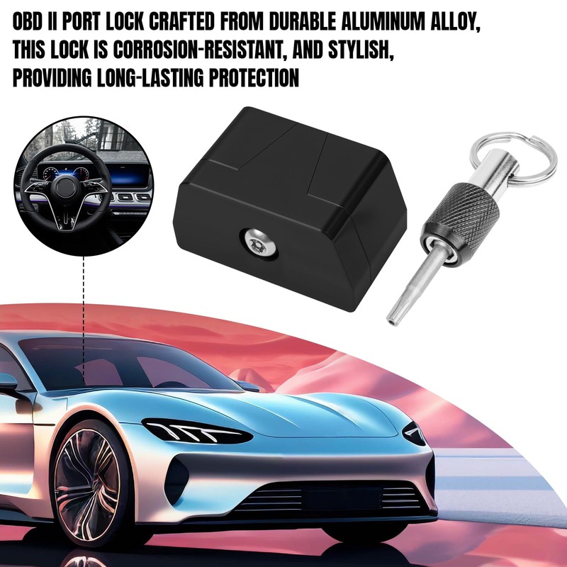 MLWIRD OBD2 Port Lock Black Aluminum Alloy OBD Diagnostic Port