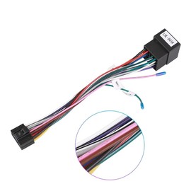 16 Pin to ISO Cable Adapter 16P Plug ISO Connector Wiring Harness Universal Accessory Wire for 2 Din Radio Car Android Head Unit