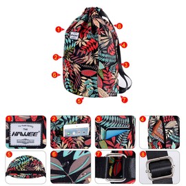 HAWEE Waterproof Drawstring Backpack with Inner Pocket Large Gym Bag Drawstring Daypack Drawstring Bag Sports Bag Unisex for Women Men Travel Everyday Outdoor Yoga School Beach Swimming, Red maple