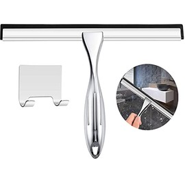 Jalador para Vidrios 31 CM de Ancho, Escobilla de Goma para Limpieza de Cristales de Acero Inoxidable, Limpiacristales de Ducha con Gancho Pisos, Baños, Espejos y Automóviles