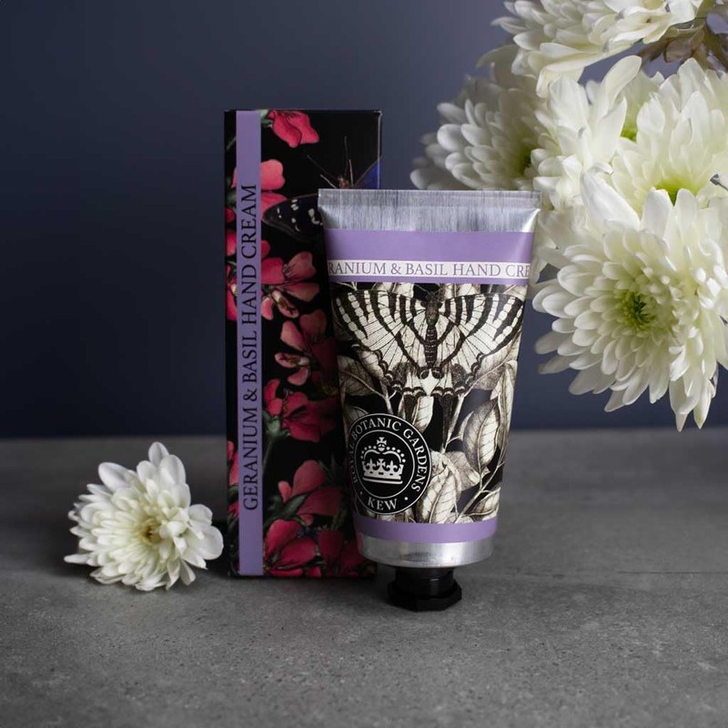 Kew Gardens Geranium and Basil Hand Cream Moisturising Dry Hands