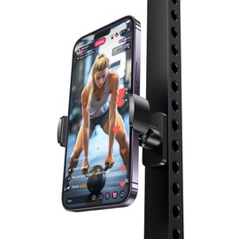 Stouchi Gym Magnetic Phone Holder, 360° Adjustable [N55 Dual Magnet] Phone Mount Gym Accessories for Women/Men, All Metal Portable Workout Essentials Compatible with 4.7-6.5" Smartphones, Black